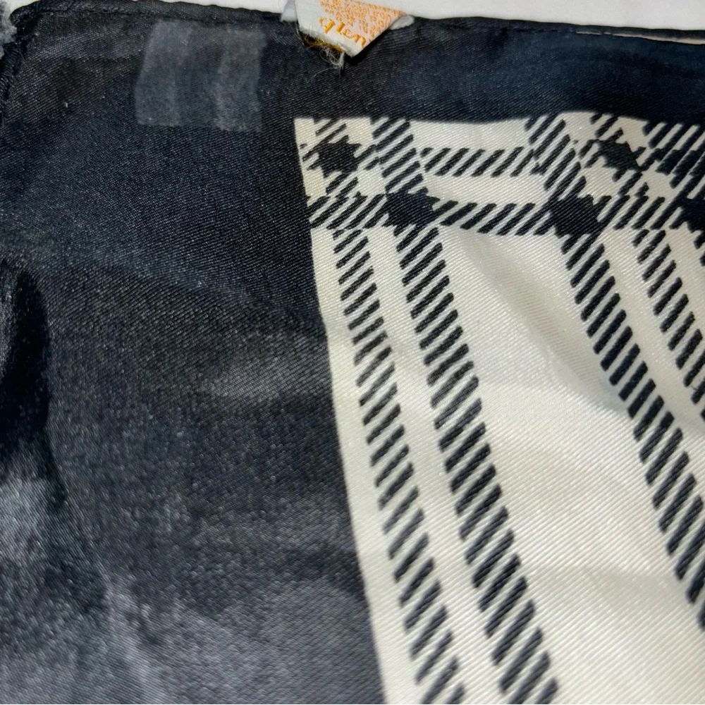 Vtg 1950s Glentex Scarf Made in Japan Silk Blend Plaid Neutral Academia MCM